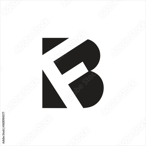 Letter BF and FB logo clean and modern style and negative space.