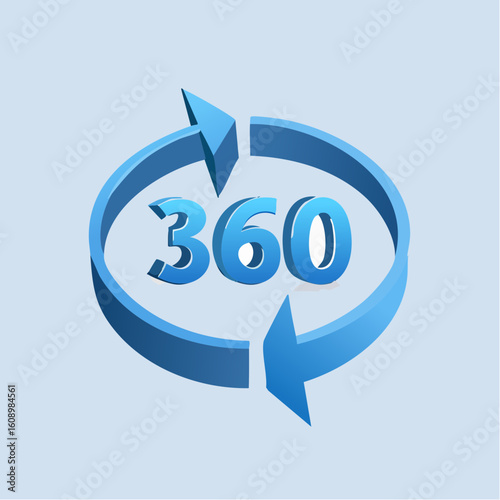 Symbole 360°, vue, flèche circulaire