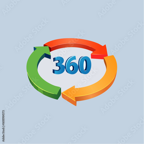 Symbole 360°, vue, flèche circulaire