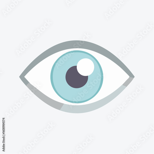 Un oeil stylisé, formes simples, en gros plan