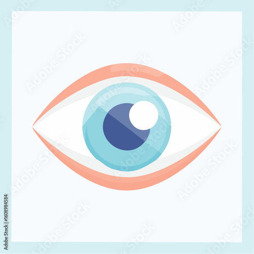 Un oeil stylisé, formes simples, en gros plan