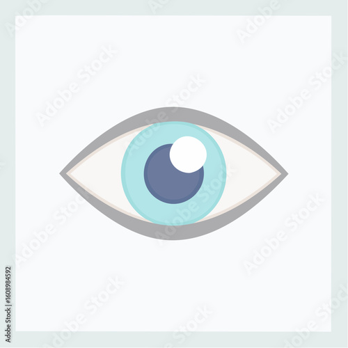 Un oeil stylisé, formes simples, en gros plan