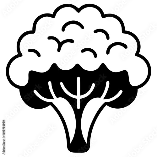 vector silhouette cauliflower icon