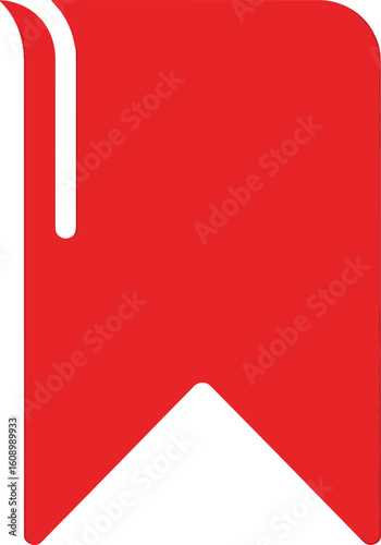 Classic Red Bookmark Icon Symbol Illustrating Saved Information and Favorites