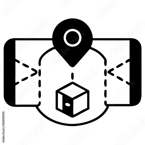 virtual tour icon vector silhouette