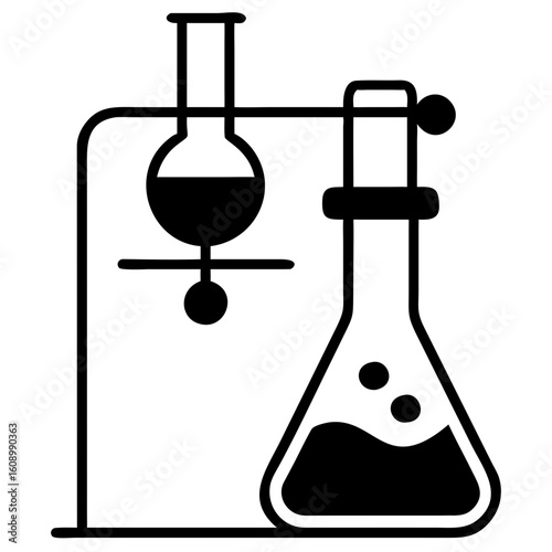 black lab equipment, science experiment, glassware clip art preview