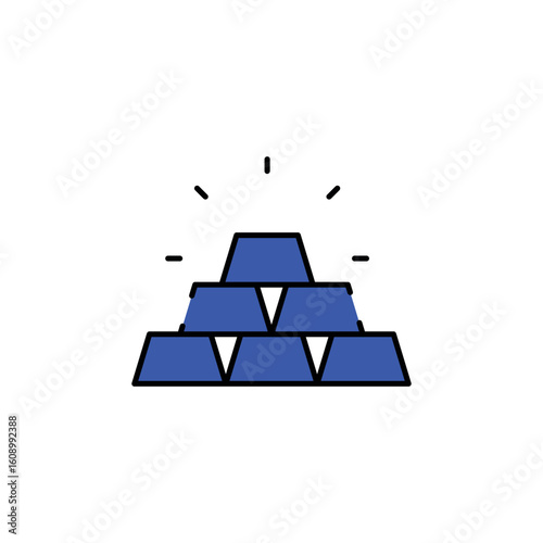 Ingots icon design with white background stock illustration