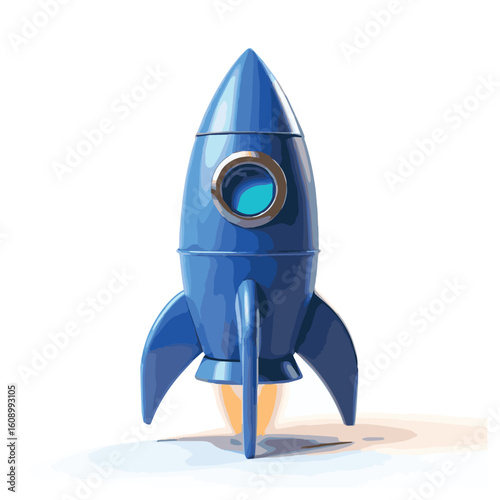 Fototapeta Naklejka Na Ścianę i Meble -  A beautiful blue rocket design illustration