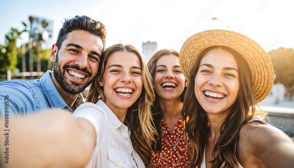 Fototapeta premium Happy Friends Selfie, Summer Fun - Authenticity