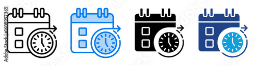 Long Term icon set multiple style collection