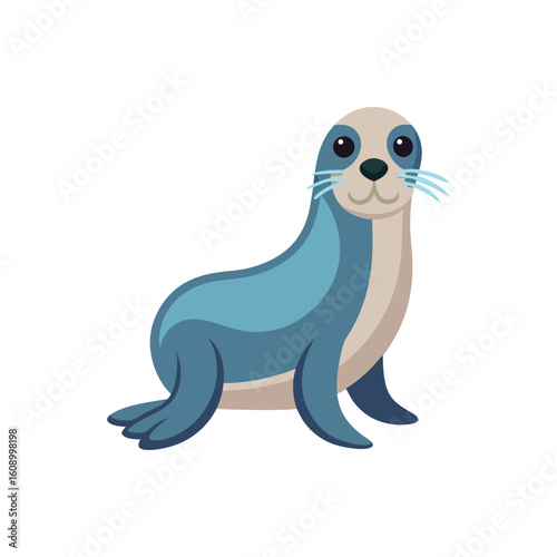 Minimal sea lion icon vector illustration