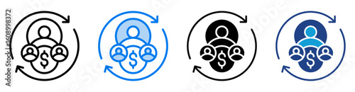 Entrepreneurship icon set multiple style collection