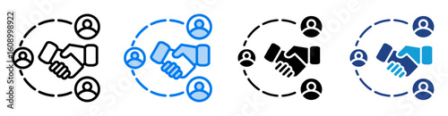 Collaborative icon set multiple style collection