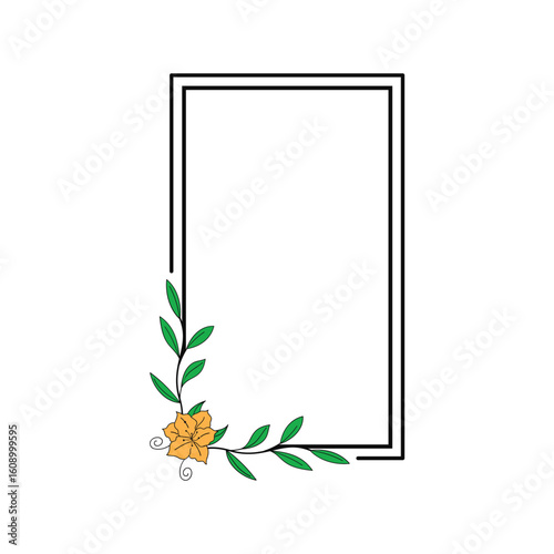 Rectangle flower frame in colors