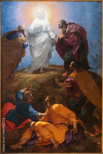 Bilde på lerret Florence - The painting of Transfiguration in the church Basilica di San Marco by Giovanni Battista Paggi (1596)