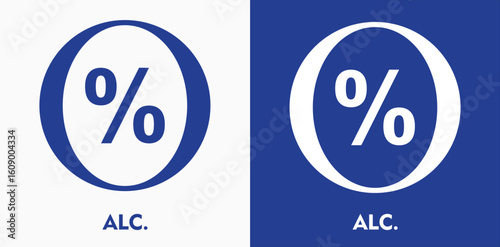 0% Alcohol-Free Icon – Non-Toxic Product Logo for Clean Ingredient Branding