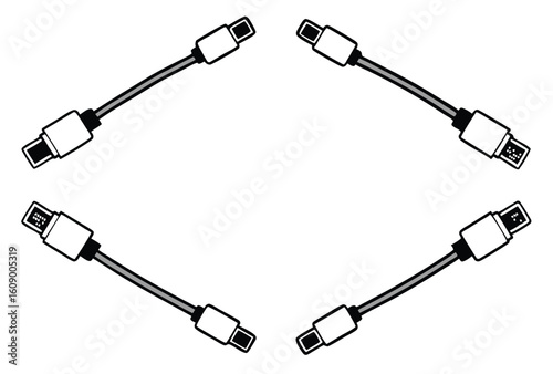 HDMI Cables Compatible with All Modern Devices Line Art