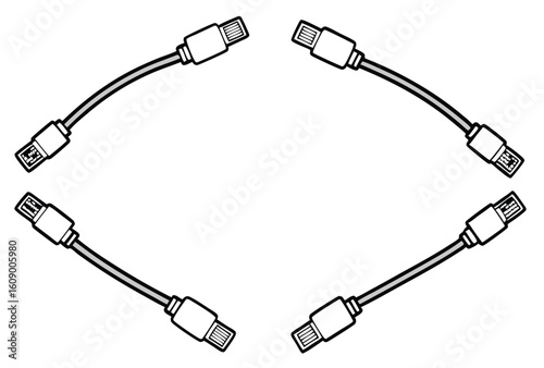 HDMI cables perfect for gaming and streaming line art