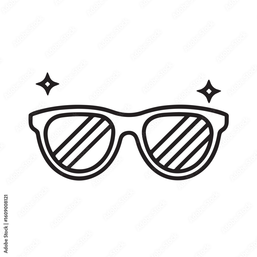Fototapeta premium Cool Sunglasses Icon – Trendy Line Art Vector