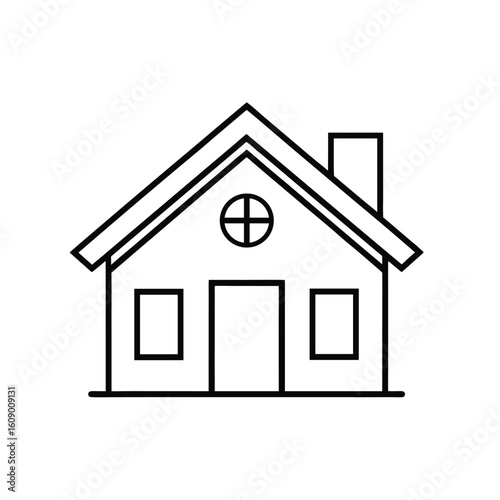 Home Icon, Minimal Vector Symbol for Real Estate, Housing