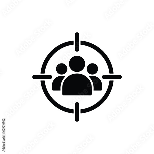 Target audience icon customer focus market segmentation demographic targeting concept