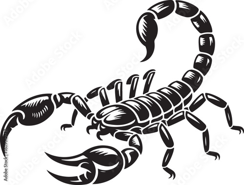 Detailed Scorpion Silhouette Vector Illustration for Desert Wildlife