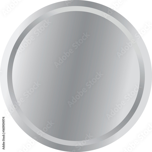 Empty Metallic Silver Sticker – Blank Shiny White Label Isolated