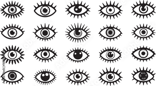 Eye Collection Vector Set Human Vision Sight Organ Anatomy and Perception