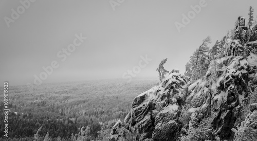 winter landscape with snow-covered taiga, Russia
