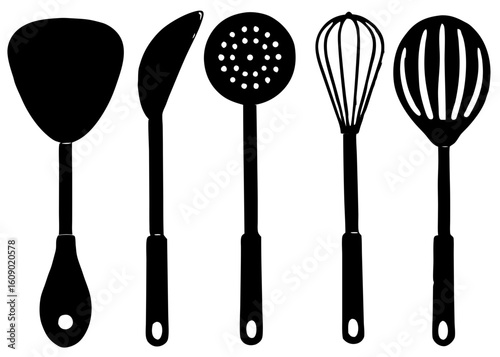 Kitchen Utensil Set Silhouettes PNG – Cooking Tools