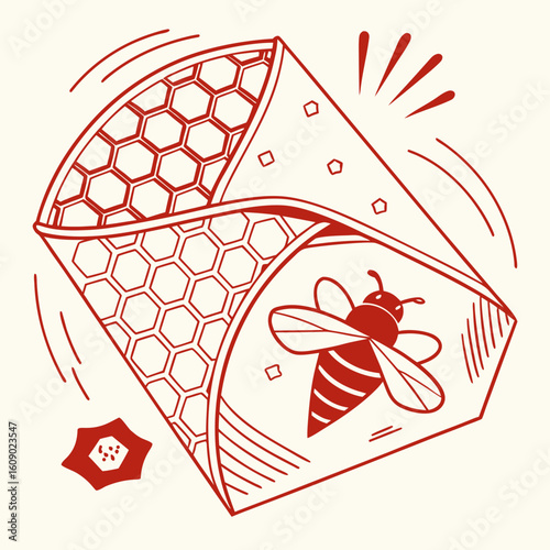Vector illustration of a beeswax wrap for cosmetic applications and eco-friendly storage