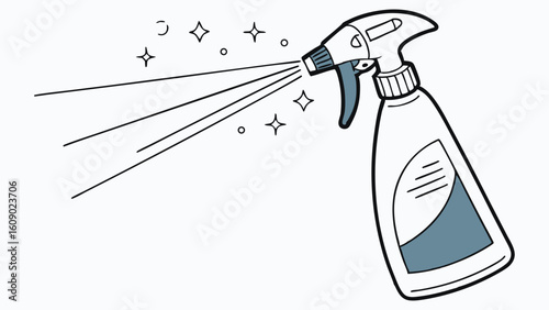 Vector illustration of a spray bottle for cleaning solutions and household maintenance