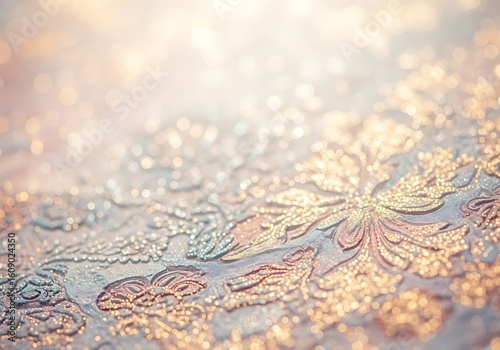 Elegant golden floral pattern with a soft bokeh background for sophisticated designs