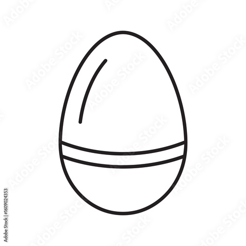 Single egg vector line icon representing breakfast food protein source and farm fresh ingredient for cooking and nutrition concept illustration