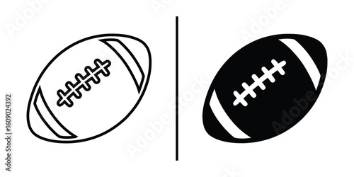 Football Iconography: Two contrasting images of a classic football, one in stark black and white. The perfect blend of minimalism and dynamic representation.