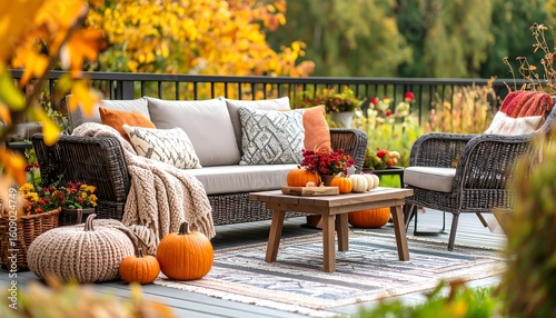 Fall patio furniture, autumn decor