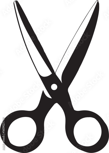 black scissors open, simple design clip art preview
