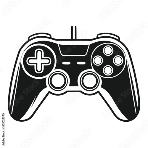 Minimalist game console controller silhouette
