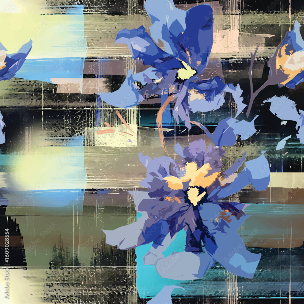 Fototapeta premium abstract watercolor background with flowers