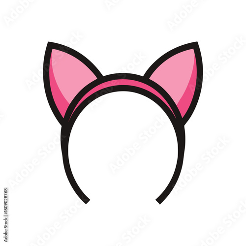 Minimal Cat ears headband icon vector illustration