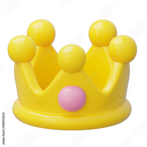Εκτύπωση καμβά Gleaming yellow crown with a bubblegum pink jewel