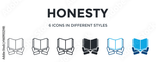 Honesty Icon In Different Style Vector Illustration. Designed In Thin Line, Regular Line, Bold Line, Glyph, Color Line, And Color Glyph Style Can Be Used For Web