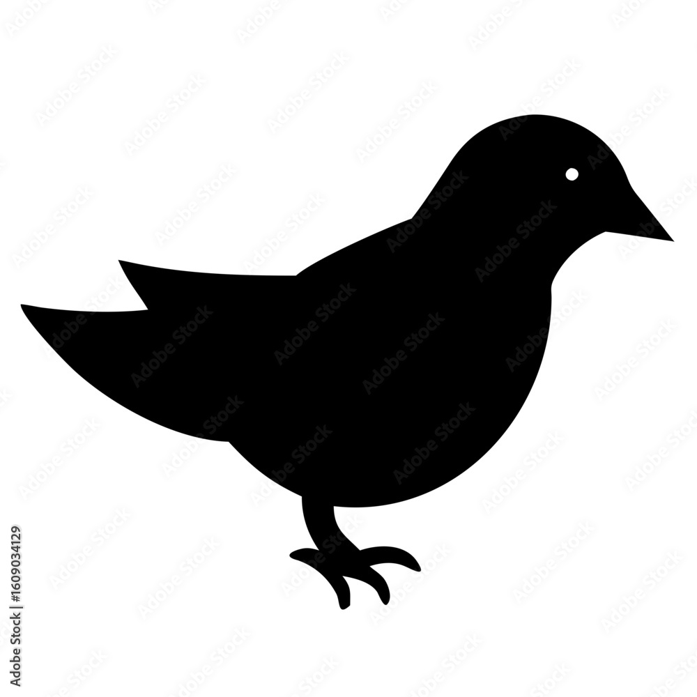 Fototapeta premium Elegant bird silhouette in modern minimalist style for logo, icon or graphic design projects, offering a clean, symbolic and natural aesthetic