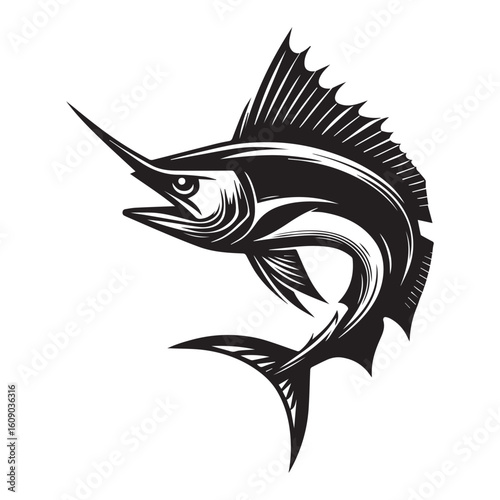 Sword fish on a white background