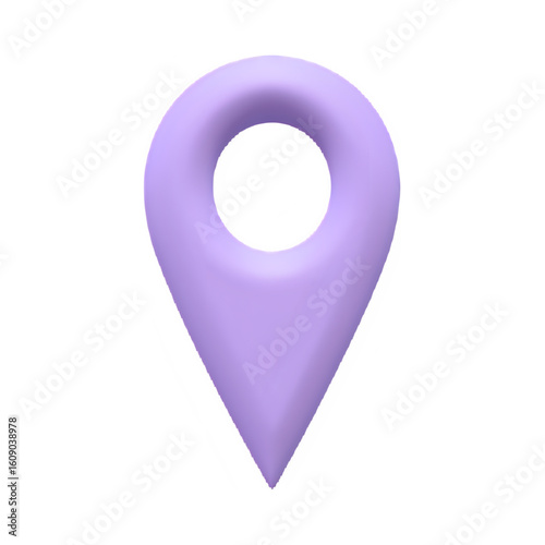 3d soft pastel purple location pin icon