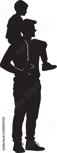 Two people silhouette isolated on transparent background