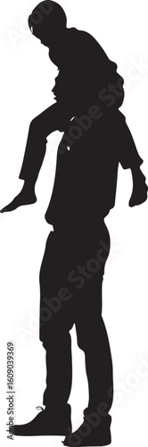 Two people embracing silhouette isolated on transparent background