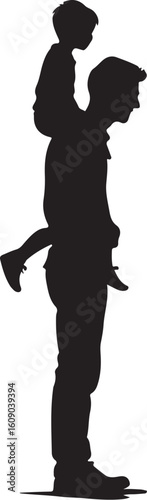 Two people silhouette embracing isolated on transparent background