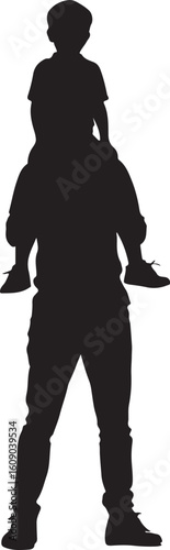 Two people silhouette isolated on transparent background