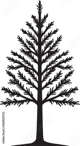 Minimalist black silhouette of a phoenix isolated on transparent background